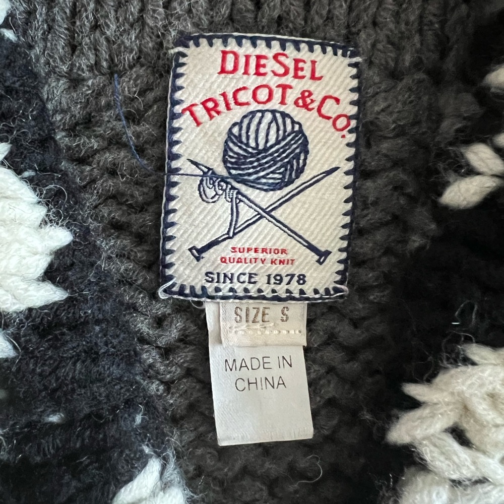 Diesel Tricot & Co Knitted Sweater Zip Up Cardigan Men’s Size Small - Picture 4 of 6
